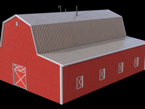 Red Farm Barn 18 3D Model