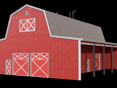 Red Farm Barn 18 Model 3D