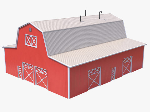 Red Farm Barn 19 PBR 3D Model