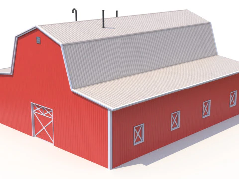 Red Farm Barn 19 PBR 3D Model