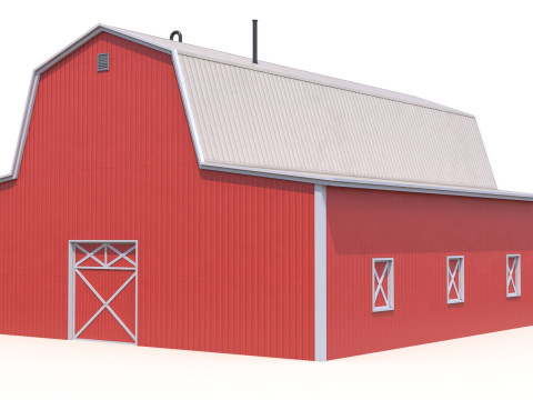 Red Farm Barn 19 PBR Model 3D