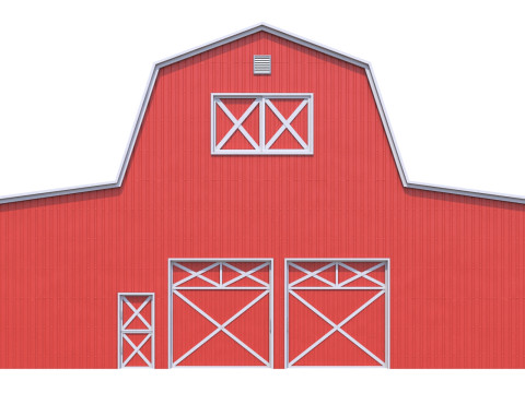Red Farm Barn 19 PBR Model 3D