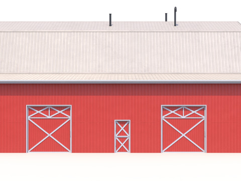 Red Farm Barn 19 PBR Model 3D