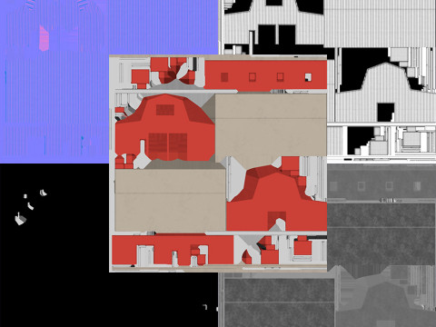 Red Farm Barn 19 PBR Model 3D