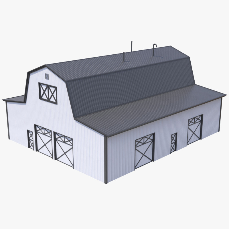 Farm Barn 19 PBR Model 3D .c4d .max .obj .3ds .fbx .stl .blend 