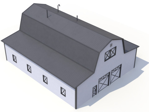 Farm Barn 19 PBR Model 3D