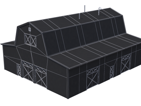 Farm Barn 19 PBR Model 3D