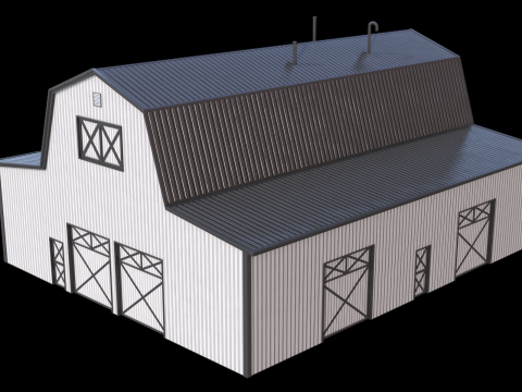 Farm Barn 19 PBR Model 3D