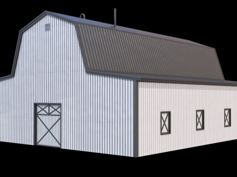 Farm Barn 19 PBR Model 3D