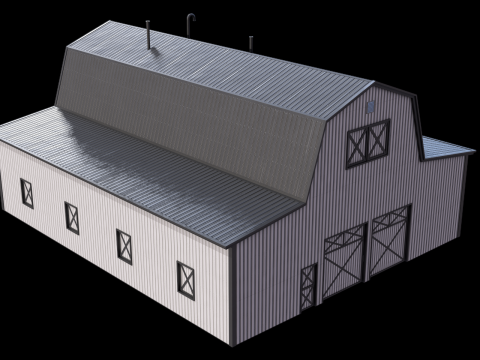 Farm Barn 19 PBR Model 3D