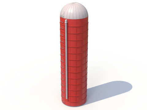 Red Farm Silo PBR 3D 모델