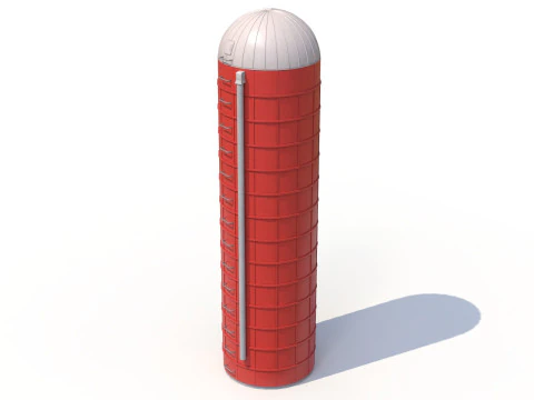 Red Farm Silo PBR 3D Model
