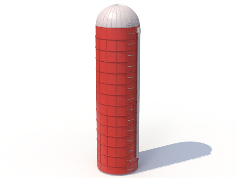 Red Farm Silo PBR 3D 모델
