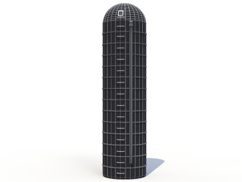 Red Farm Silo PBR 3D 모델