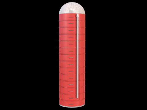 Red Farm Silo PBR 3D 모델