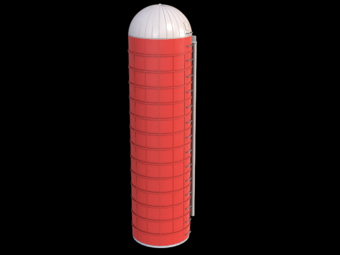 Red Farm Silo PBR 3D 모델