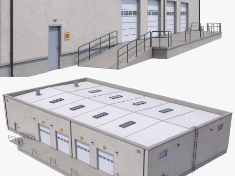 Warehouse Building 23 PBR 3D Model