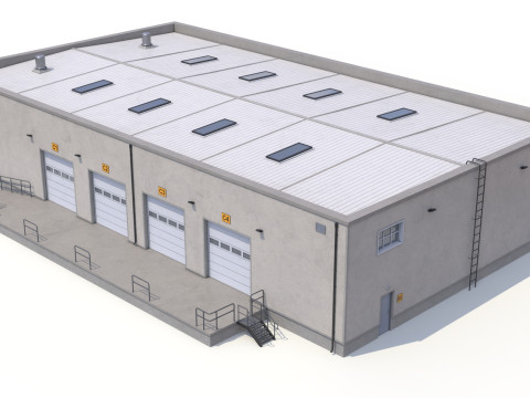 Warehouse Building 23 PBR Model 3D