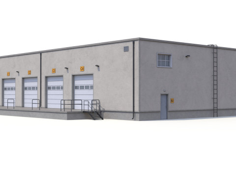Warehouse Building 23 PBR Model 3D