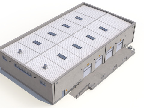 Warehouse Building 23 PBR Model 3D