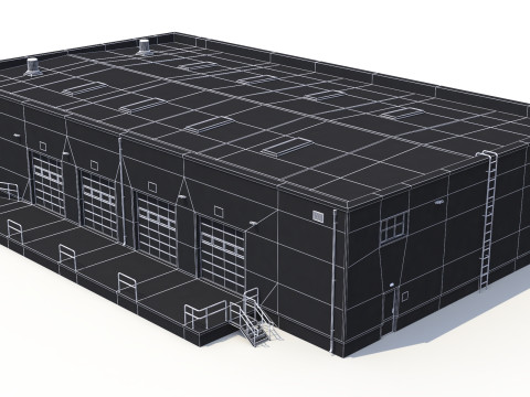 Warehouse Building 23 PBR Model 3D