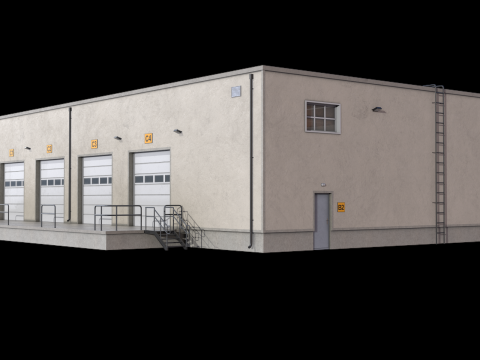 Warehouse Building 23 PBR Model 3D