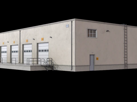 Warehouse Building 23 PBR 3D Model