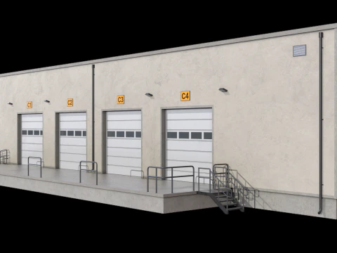 Warehouse Building 23 PBR 3D Model