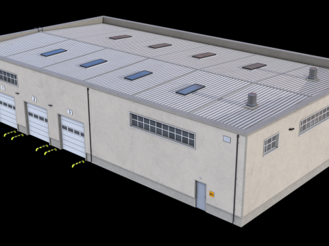 Warehouse Building 23 PBR Model 3D