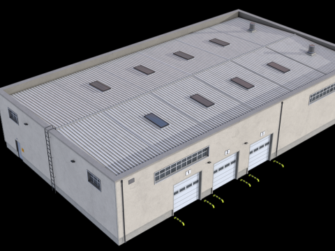 Warehouse Building 23 PBR Model 3D