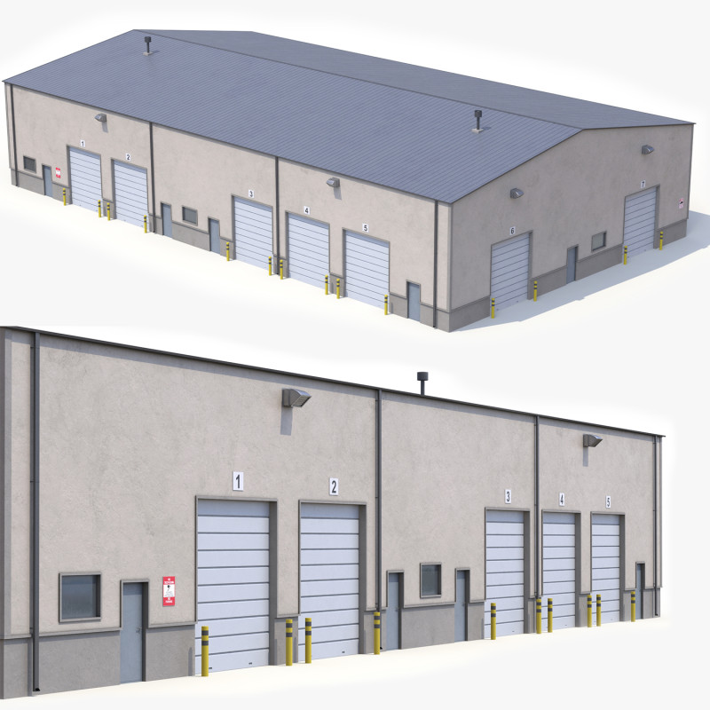 Warehouse Building 5 Modèle 3D .c4d .max .obj .3ds .fbx .stl .blend