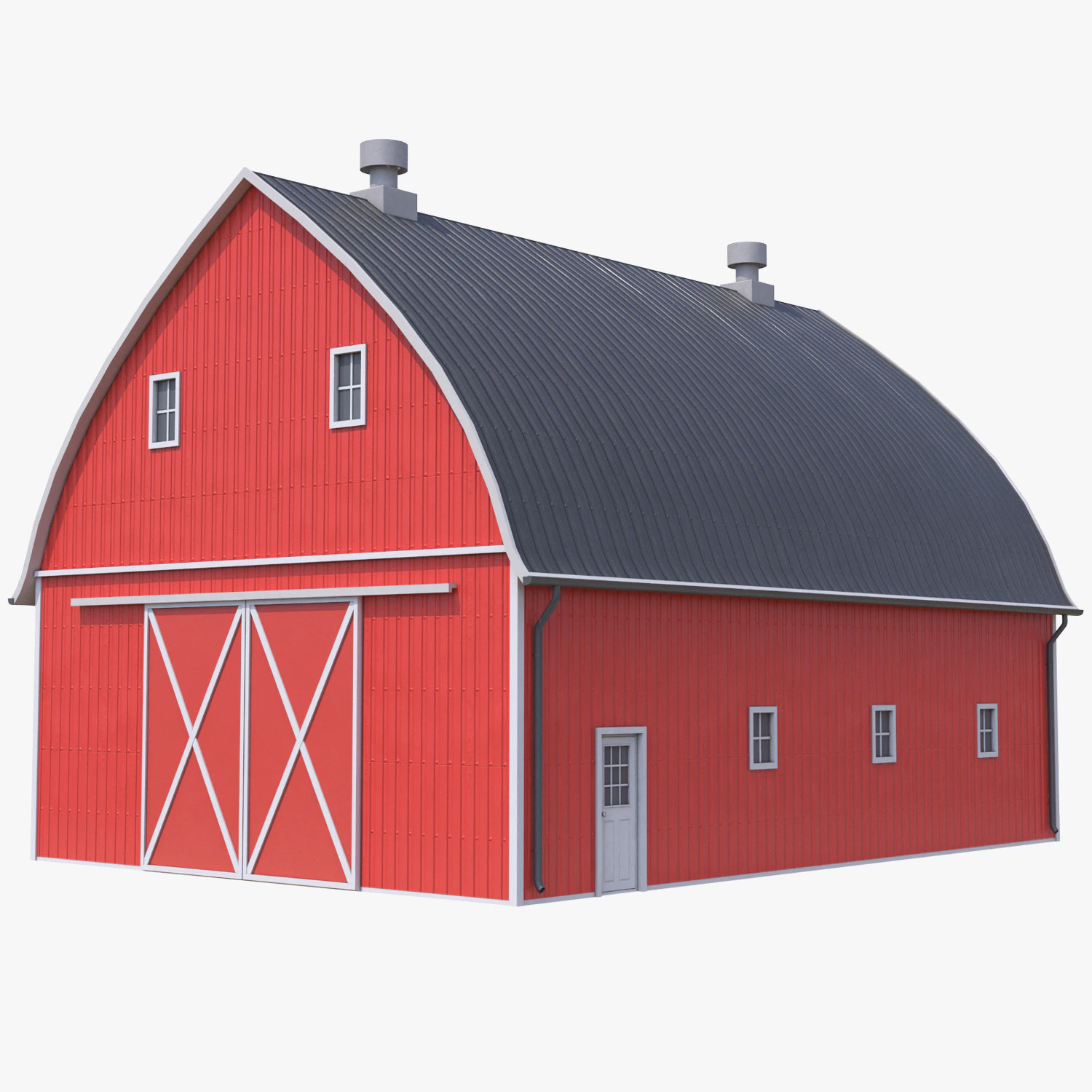 Red Farm Barn 24 3D Model .c4d .max .obj .3ds .fbx .stl .blend 