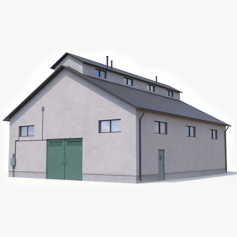 工业大厦25号 3D 模型 .c4d .max .obj .3ds .fbx .stl .blend