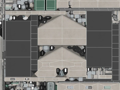 B&acirc;timent Industriel 25 Modèle 3D