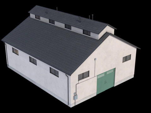 B&acirc;timent Industriel 25 Modèle 3D