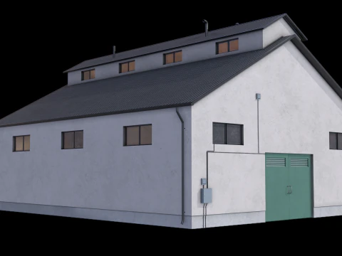 B&acirc;timent Industriel 25 Modèle 3D