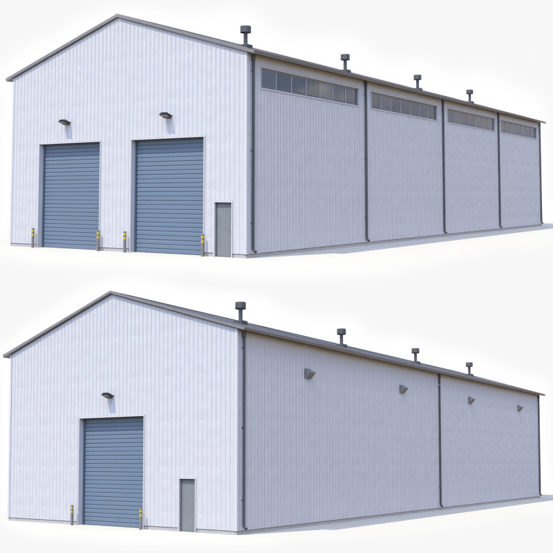 Industriegebäude 27 PBR 3D Modell .c4d .max .obj .3ds .fbx .stl .blend 