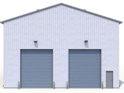 Pr&eacute;dio Industrial 27 PBR Modelo 3D