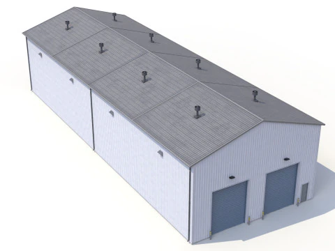 Pr&eacute;dio Industrial 27 PBR Modelo 3D