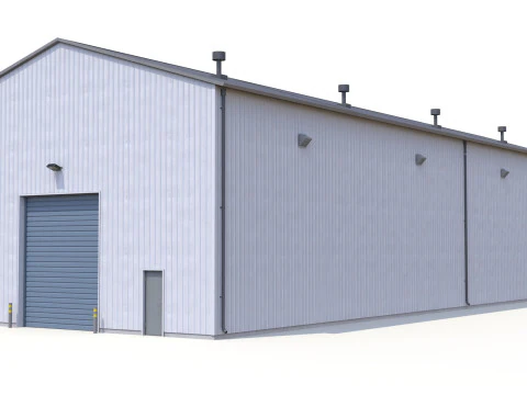 Pr&eacute;dio Industrial 27 PBR Modelo 3D