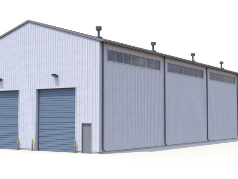 Pr&eacute;dio Industrial 27 PBR Modelo 3D