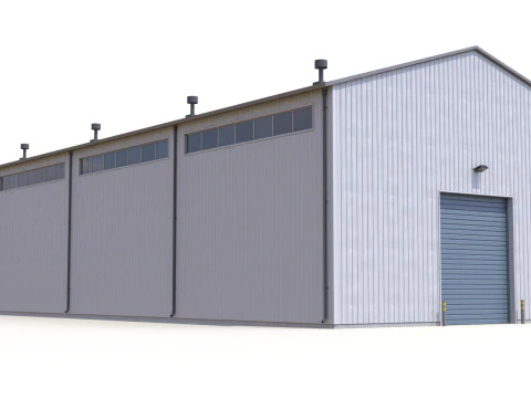 Pr&eacute;dio Industrial 27 PBR Modelo 3D