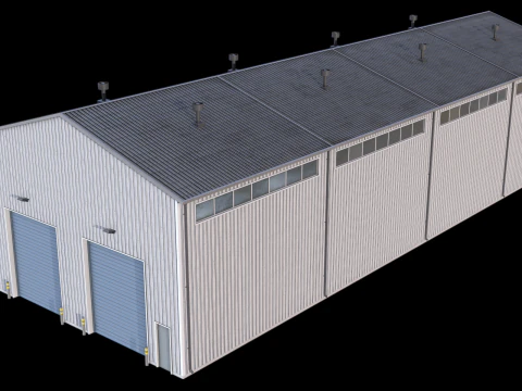 Pr&eacute;dio Industrial 27 PBR Modelo 3D