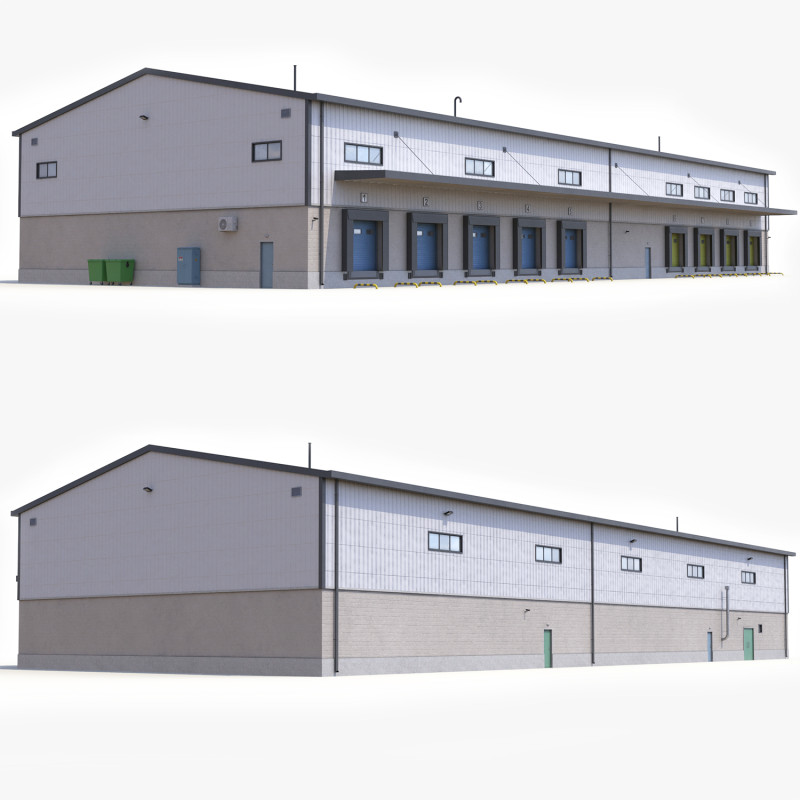 Gedung Industri 28 PBR Model 3D .c4d .max .obj .3ds .fbx .stl .blend 