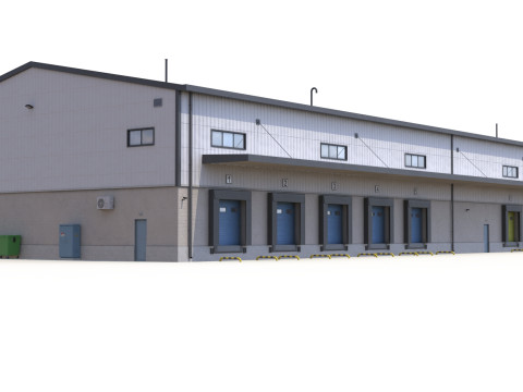 Gedung Industri 28 PBR Model 3D