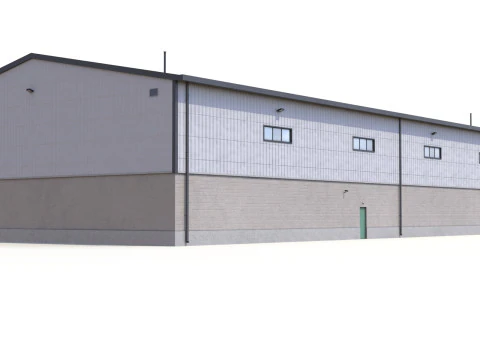 Budynek Przemysłowy 28 PBR Model 3D