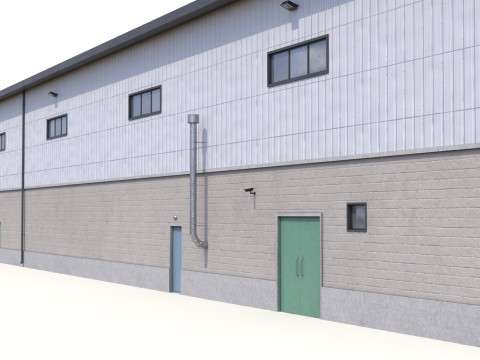 Gedung Industri 28 PBR Model 3D