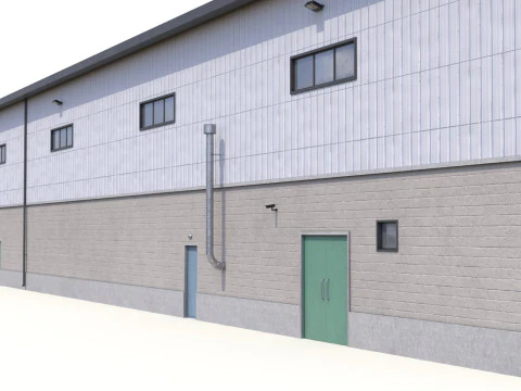 Budynek Przemysłowy 28 PBR Model 3D
