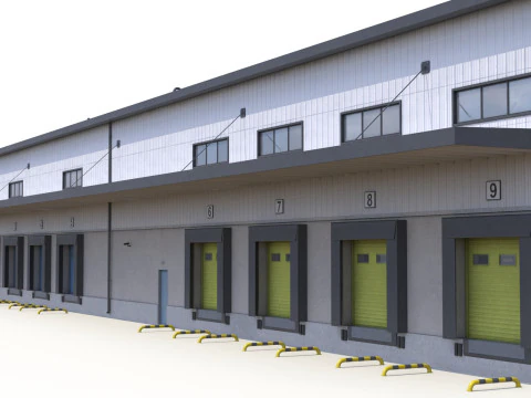 Budynek Przemysłowy 28 PBR Model 3D