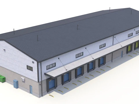 Budynek Przemysłowy 28 PBR Model 3D